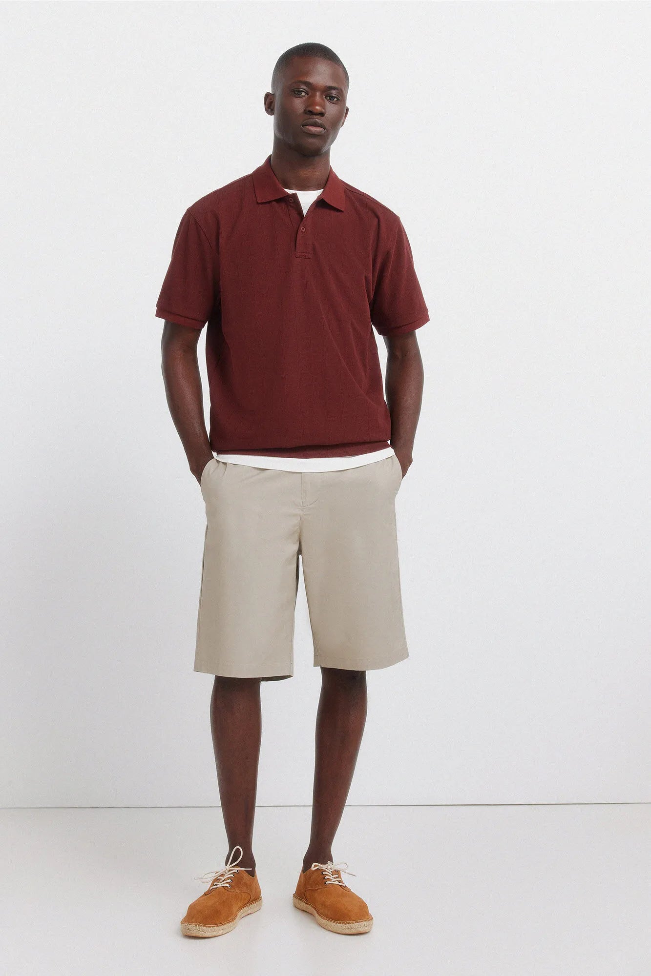 Springfield Red Men Striped Regular Fit Polo Shirt SKU: 4583291_66 Image 04