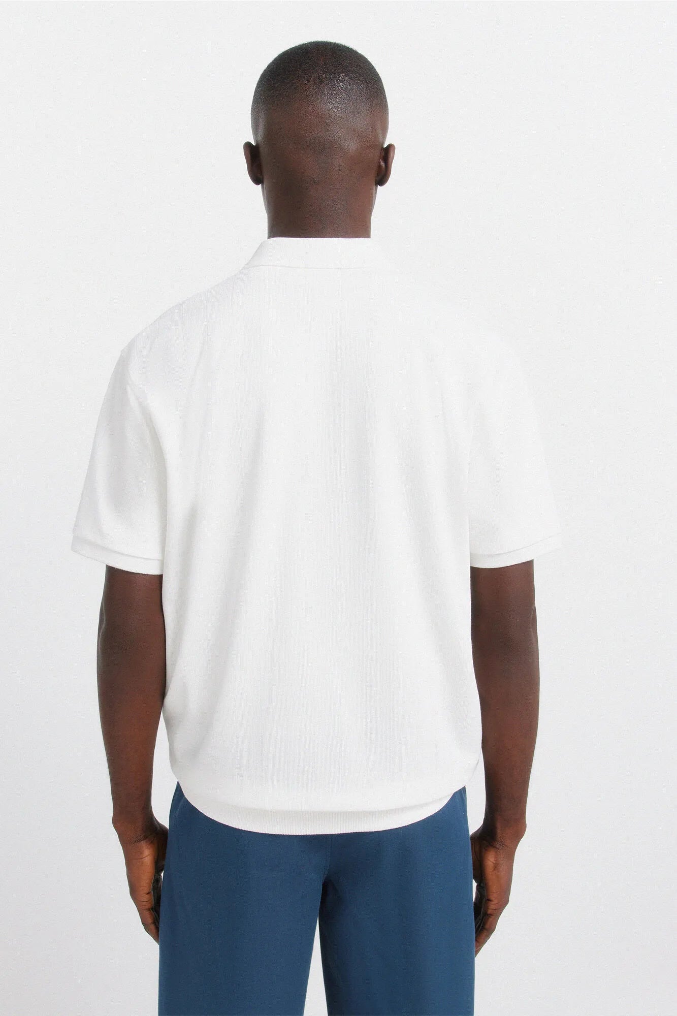 Springfield White Men Striped Regular Fit Polo Shirt SKU: 4583291_96 Image 04
