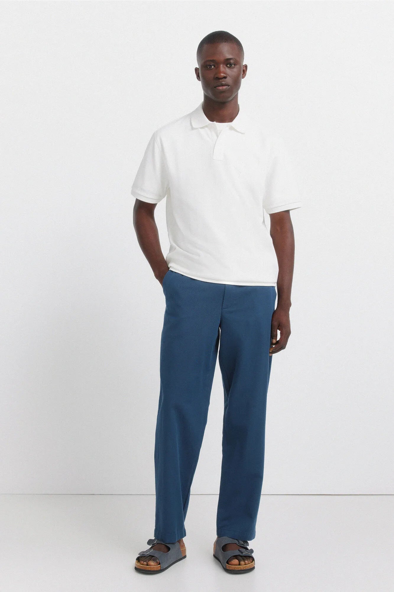 Springfield White Men Striped Regular Fit Polo Shirt SKU: 4583291_96 Image 05