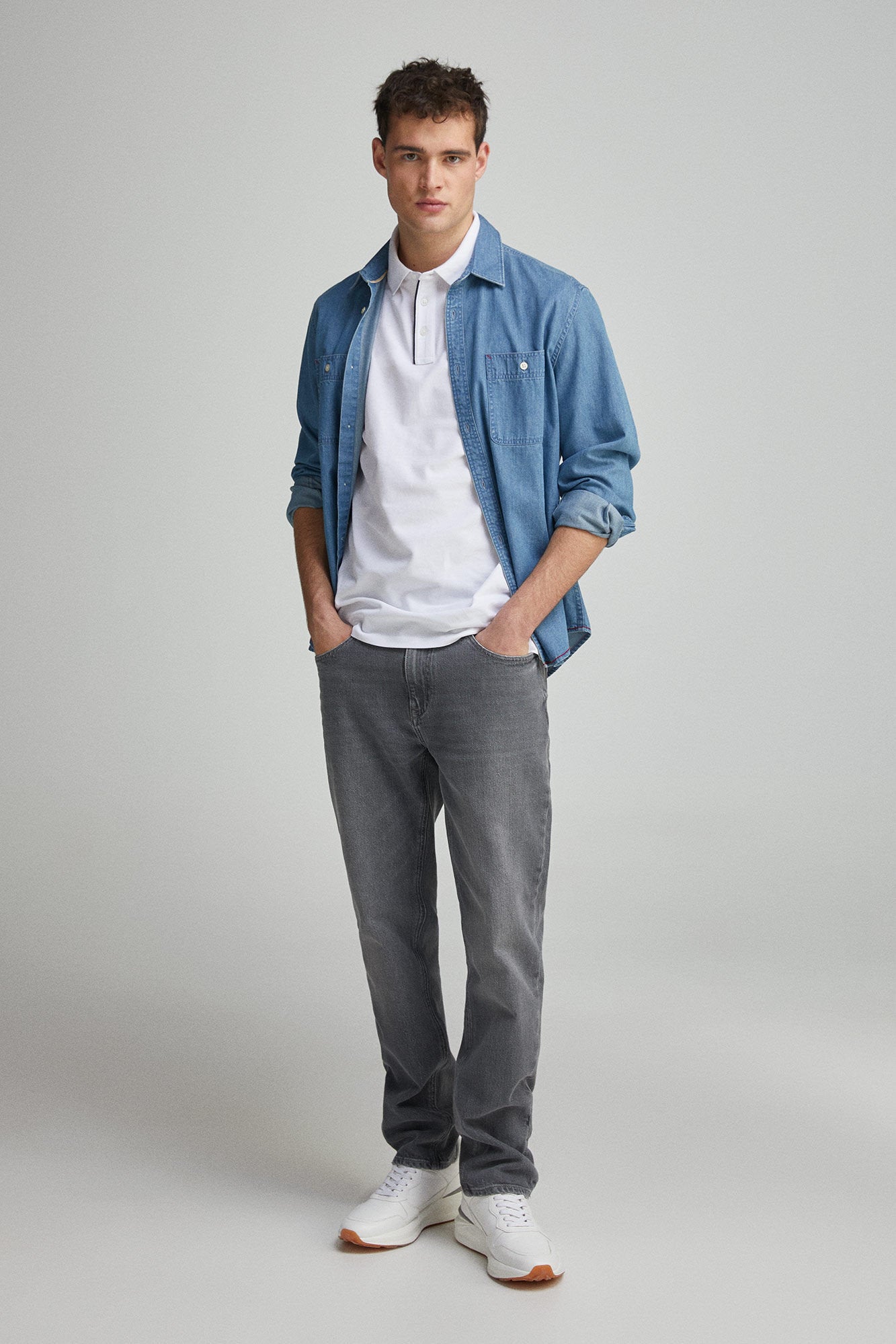 Springfield_Slim Fit Contrast PiquŽ Polo Placket_4589101_99_04