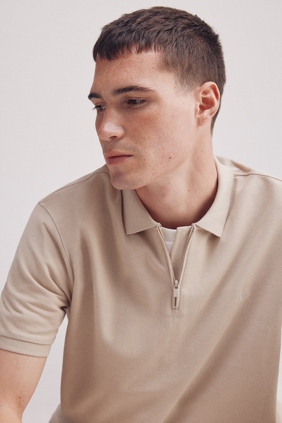 Springfield_Regular Fit Zip Fastening PiquŽ Polo_4589102_37_02