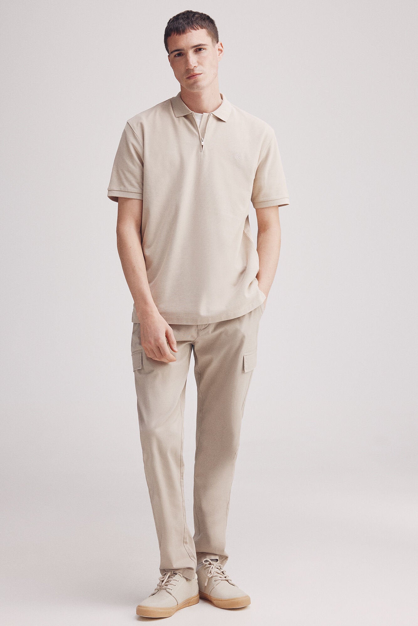 Springfield_Regular Fit Zip Fastening PiquŽ Polo_4589102_37_04