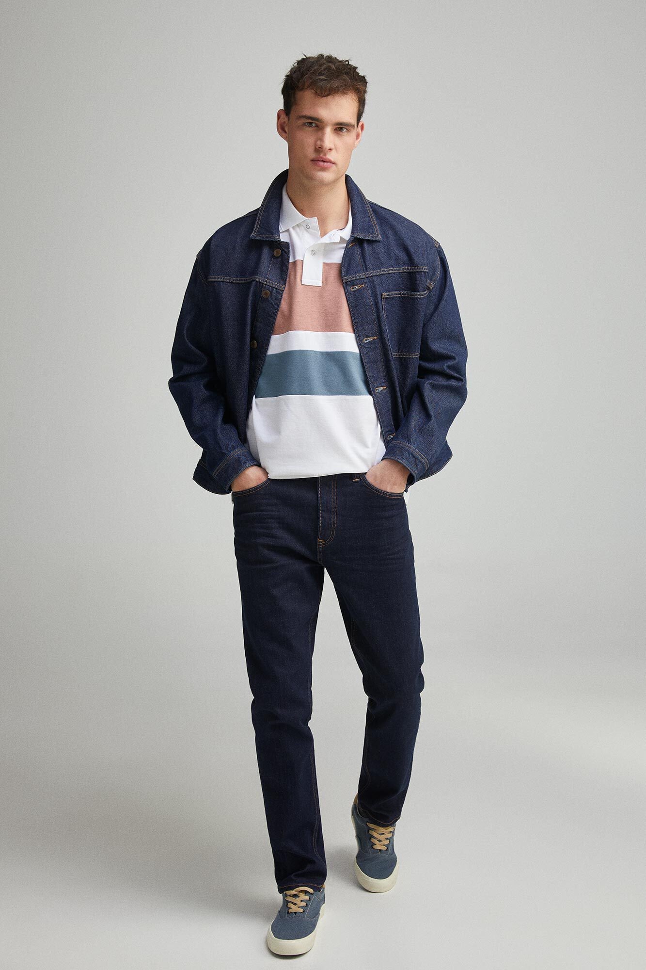 Springfield_Regular Fit Color Block PiquŽ Polo_4589105_99_04