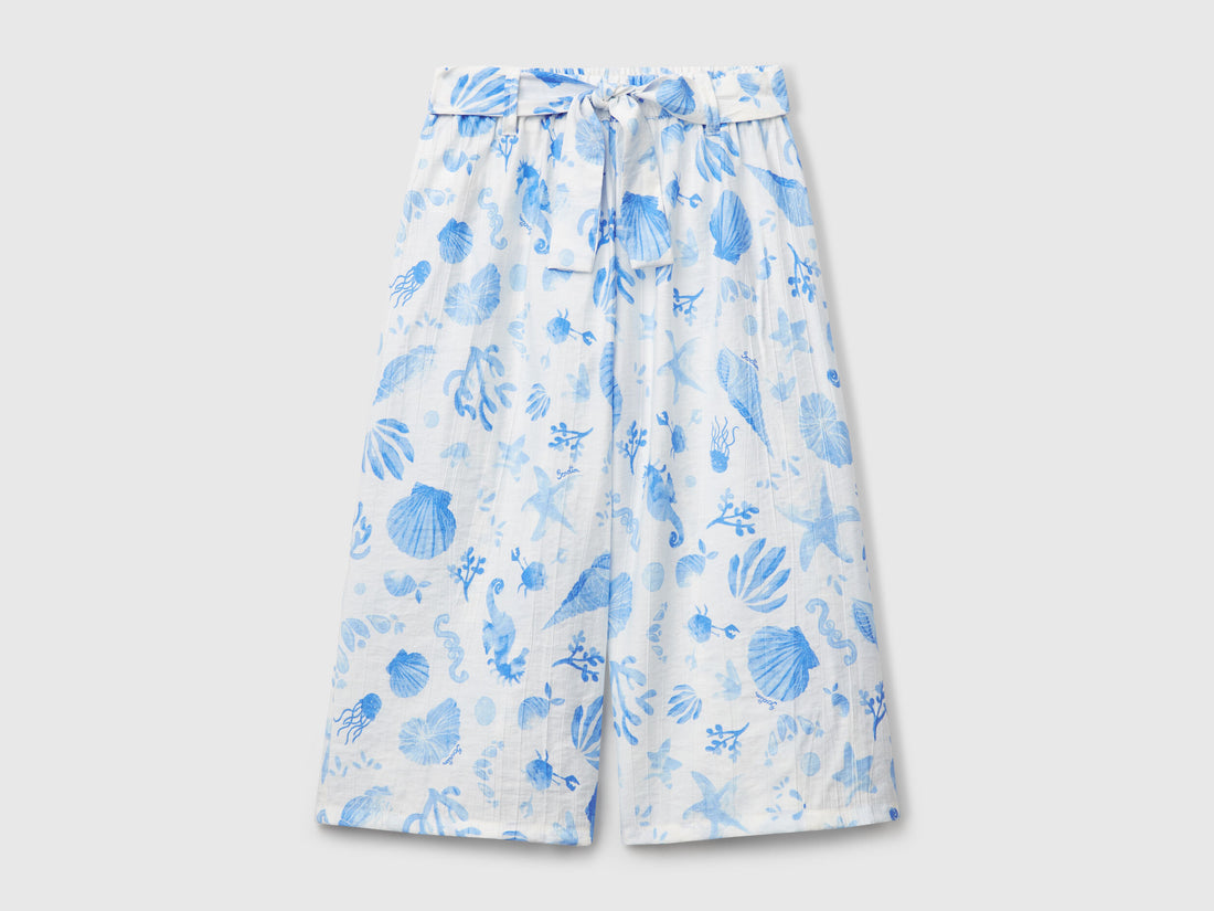 Benetton_Palazzo Trousers with Navy Print_45M6GF02E_73H_01