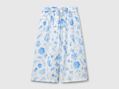 Benetton_Palazzo Trousers with Navy Print_45M6GF02E_73H_01