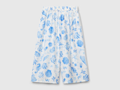 Benetton_Palazzo Trousers with Navy Print_45M6GF02E_73H_02