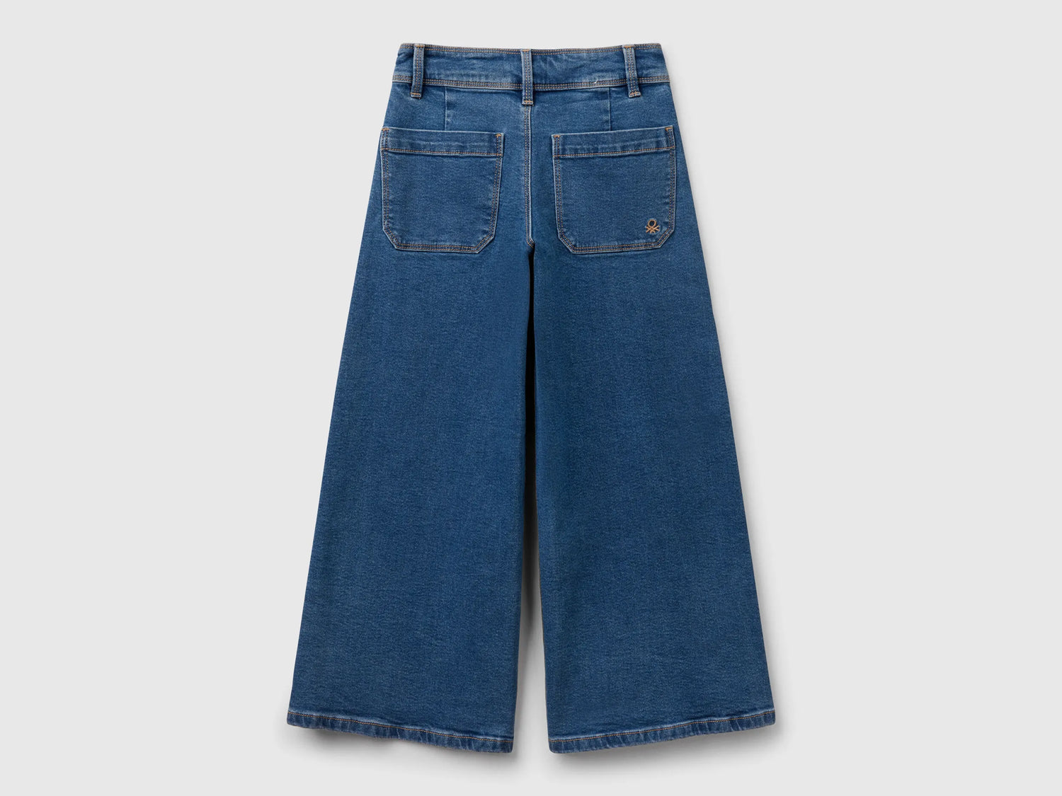 Benetton Blue Girls Cotton Blend Jeans SKU: 45ONCE03R_901 Image 02