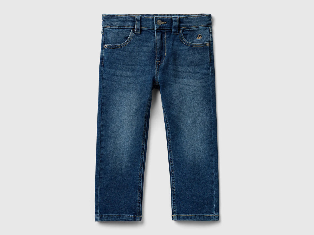 Benetton Dark Blue Boys Slim Fit Jeans SKU: 45ONGE01X_901 Image 01