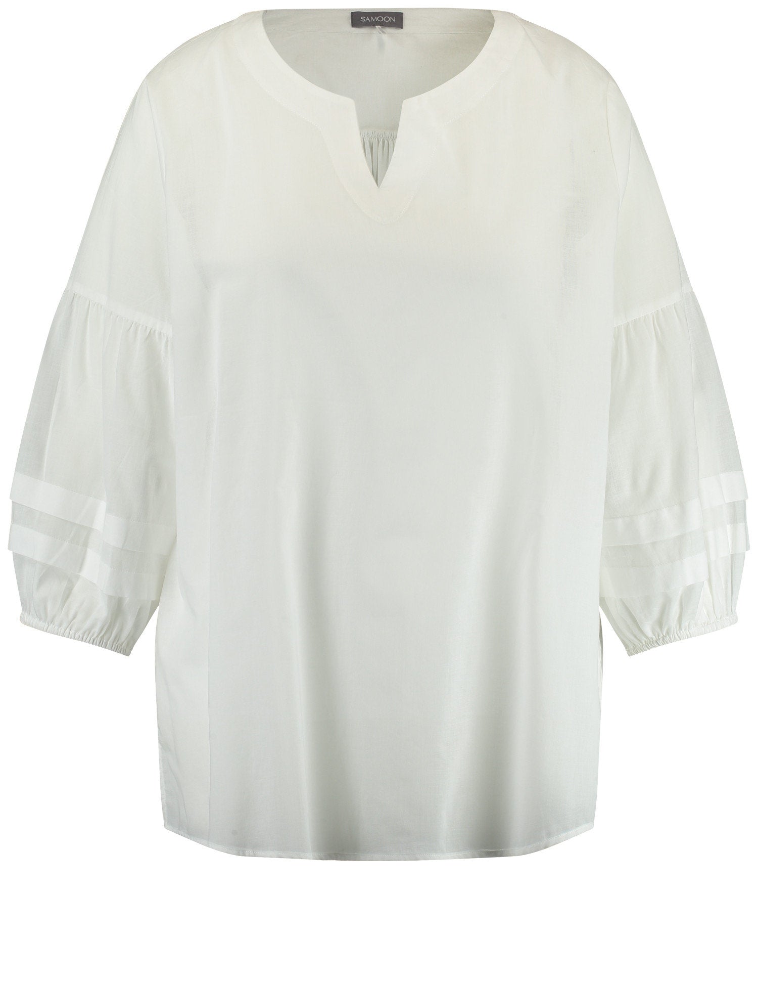 Lightweight Cotton Blouse With Balloon Sleeves_460031-21059_9600_01