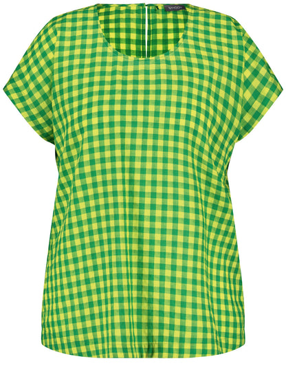 Blouse Top With A Check Pattern_460036-21061_5092_01