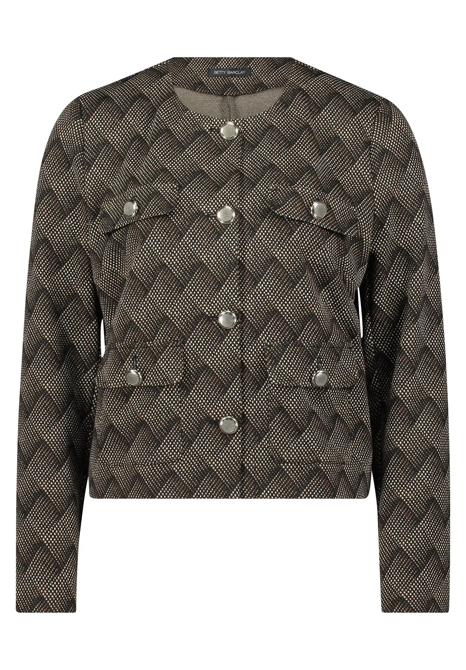 Betty Barclay_Black/Beige_Blazer Jacket Short 1/1 Sleeve_4605-1442_9875_01