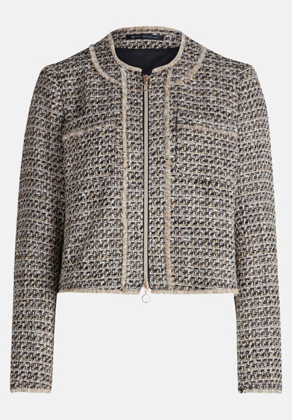 Betty Barclay_Black/Beige_Fringed Blazer Jacket_4606-1477_9875_05