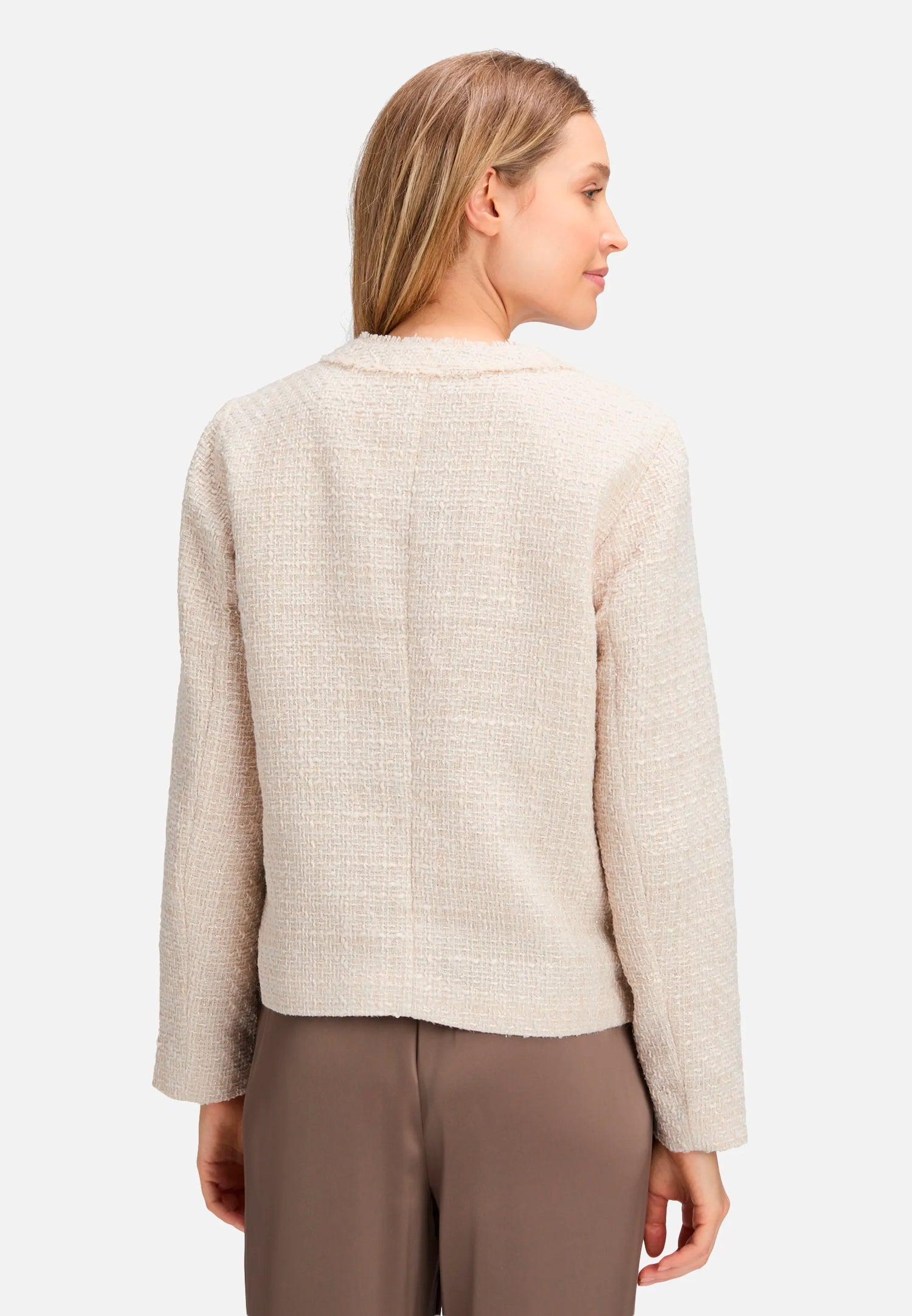 Betty Barclay_Beige_Blazer Jacket with Fringe_4625-1652_9104_04