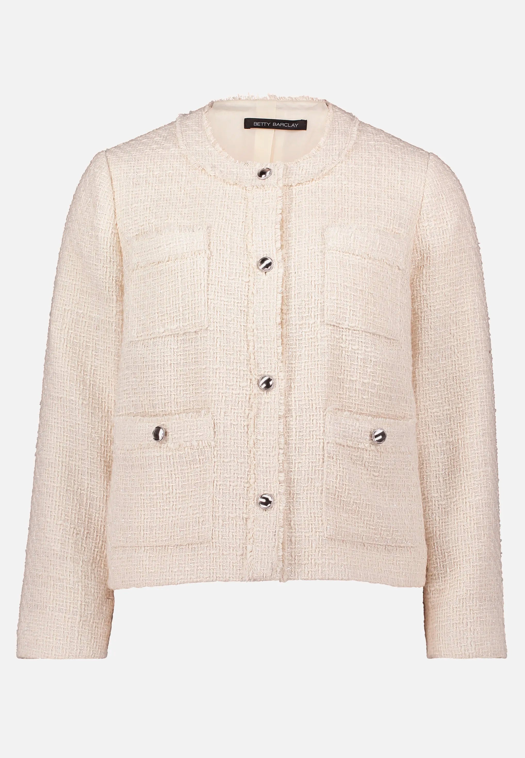 Betty Barclay_Beige_Blazer Jacket with Fringe_4625-1652_9104_05