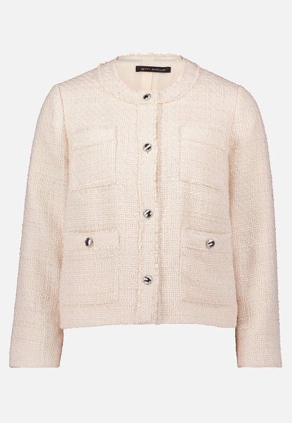 Betty Barclay_Beige_Blazer Jacket with Fringe_4625-1652_9104_05