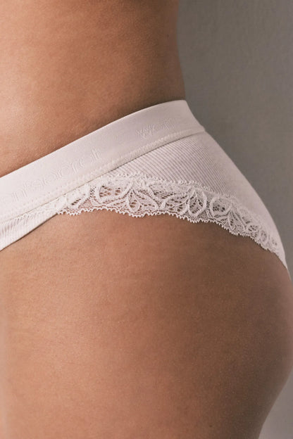 Women Secret Sand Women Beige Ribbed Cotton Classic Panty SKU: 4633536_38 Image 02