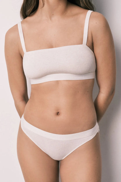 Women Secret Sand Women Beige Ribbed Cotton Classic Panty SKU: 4633536_38 Image 03