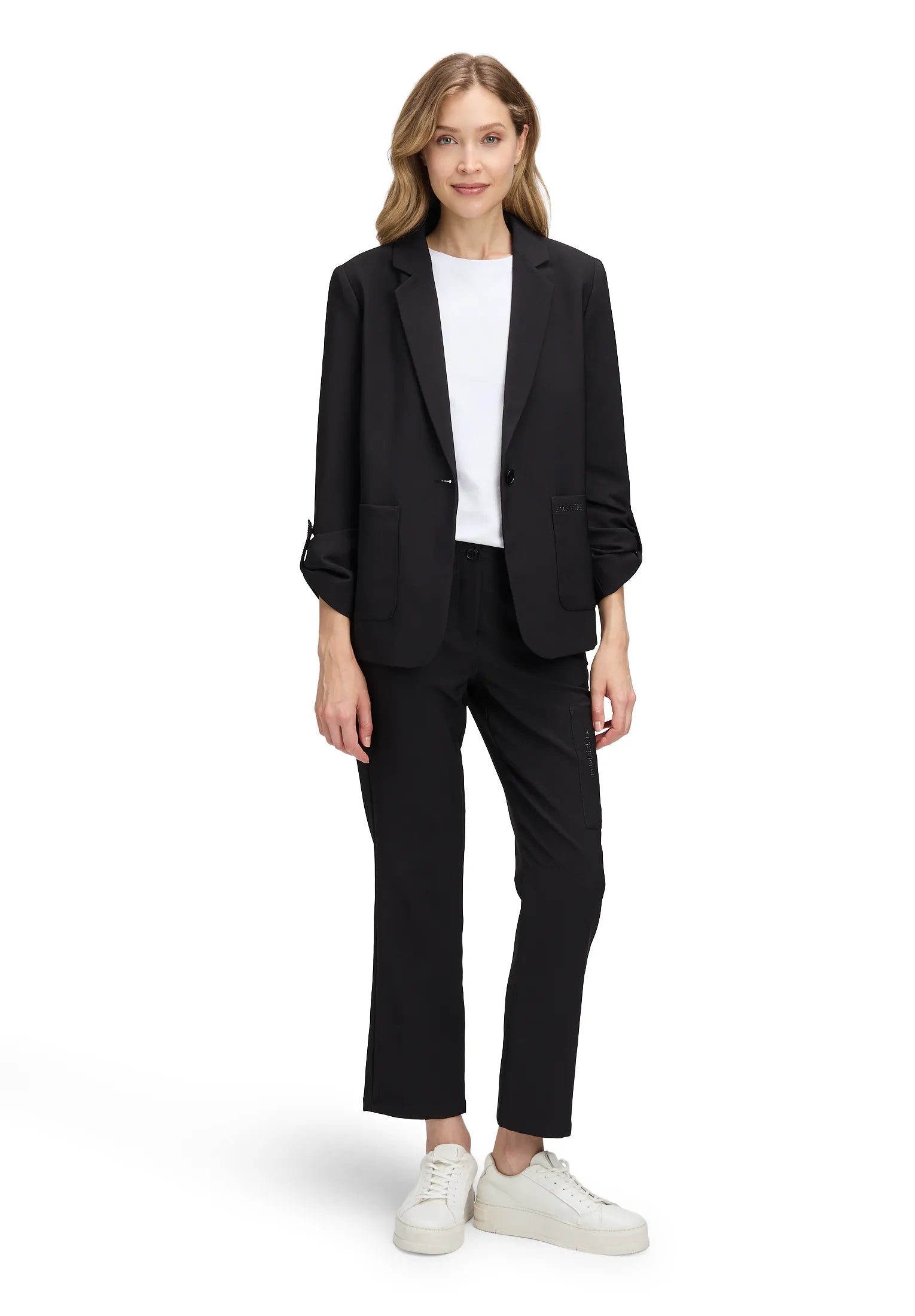 Betty Barclay_Black_Blazer Jacket Long 1/1 Sleeve_4635-2924_9045_02