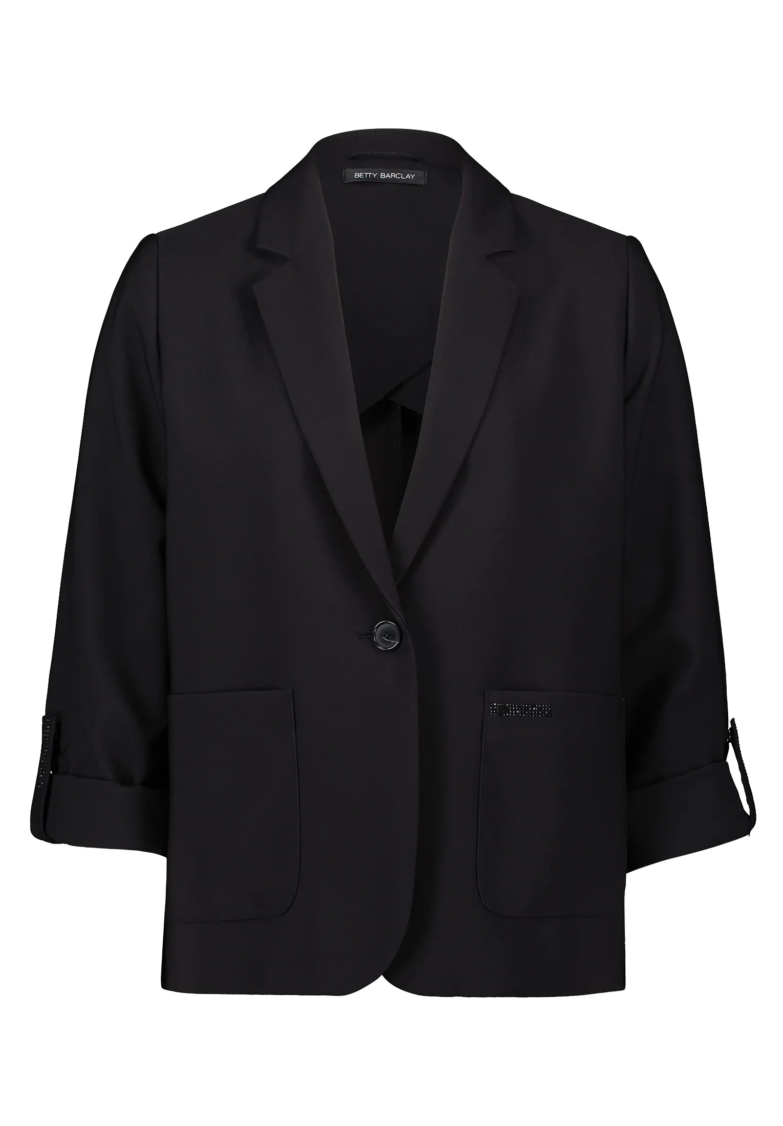 Betty Barclay_Black_Blazer Jacket Long 1/1 Sleeve_4635-2924_9045_04
