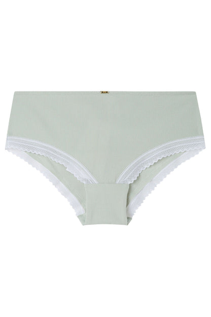 Women Secret_Green Lace Ribbed Cotton Boxers Panty_4639791_27_06