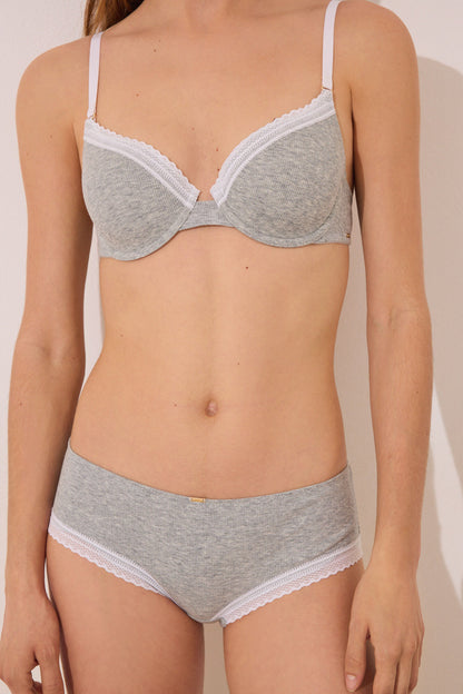 Women Secret_Gray Lace Ribbed Cotton Boxers Panty_4639792_46_03