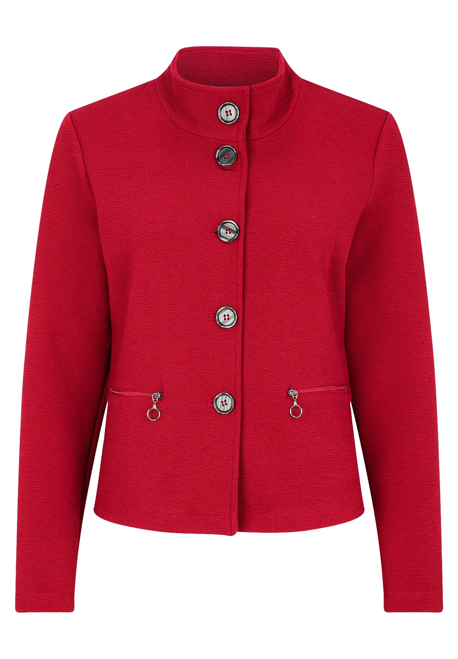 Betty Barclay_Red Scarlet_Sweat Jacket Short 1/1 Sleeve_4641-1498_4635_04