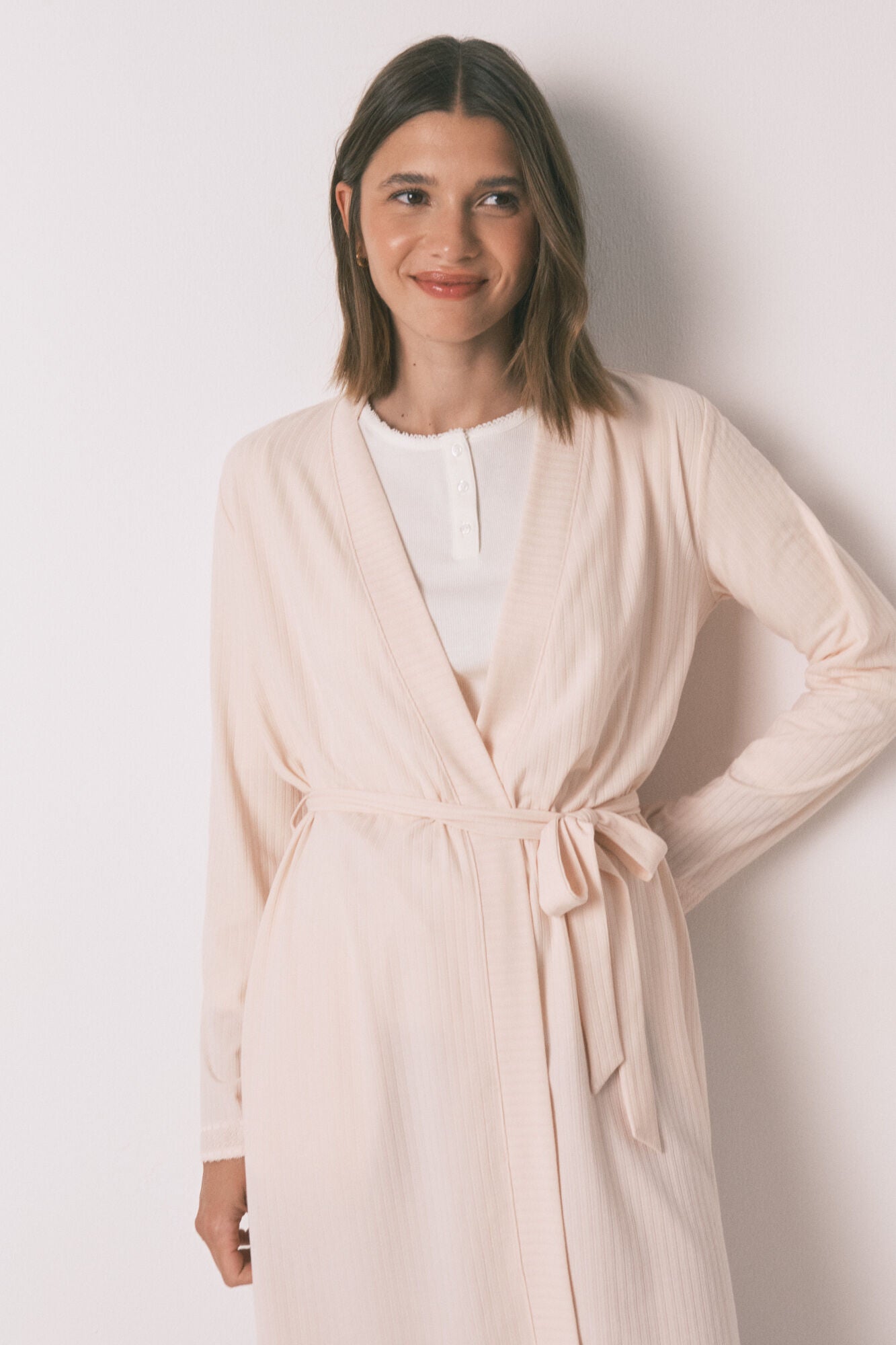 Women Secret_Pink_Robe Pink Ribbed Robe_4682690_71_02