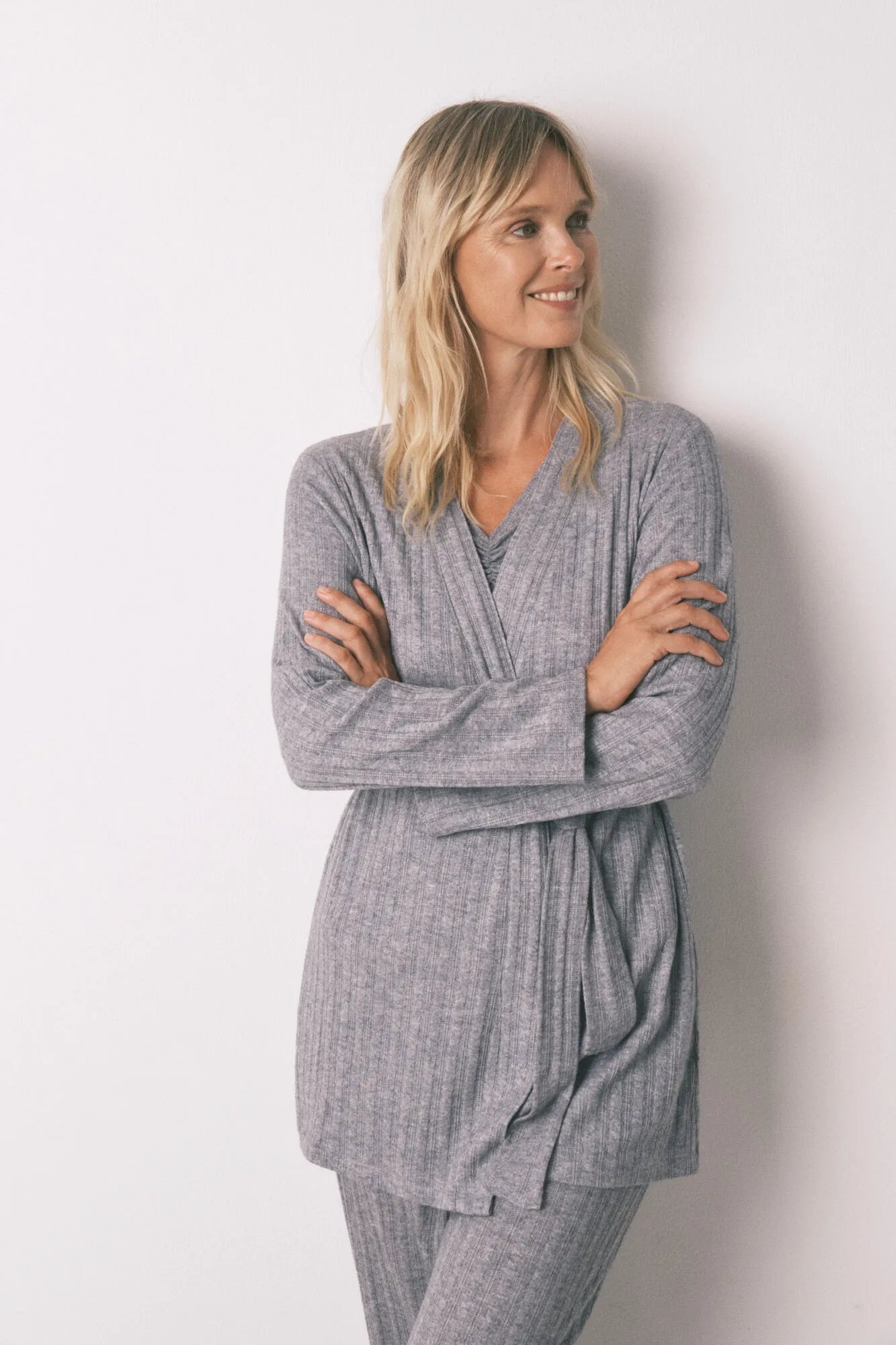 Women Secret_Medium Grey_Grey Jersey-Knit Midi Robe_4682693_46_03