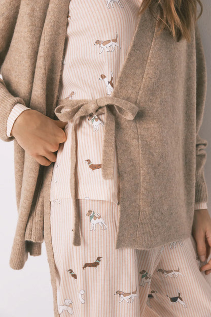 Women Secret_Light Brown_Pink Knit Short Plain Cardigan_4683596_32_03