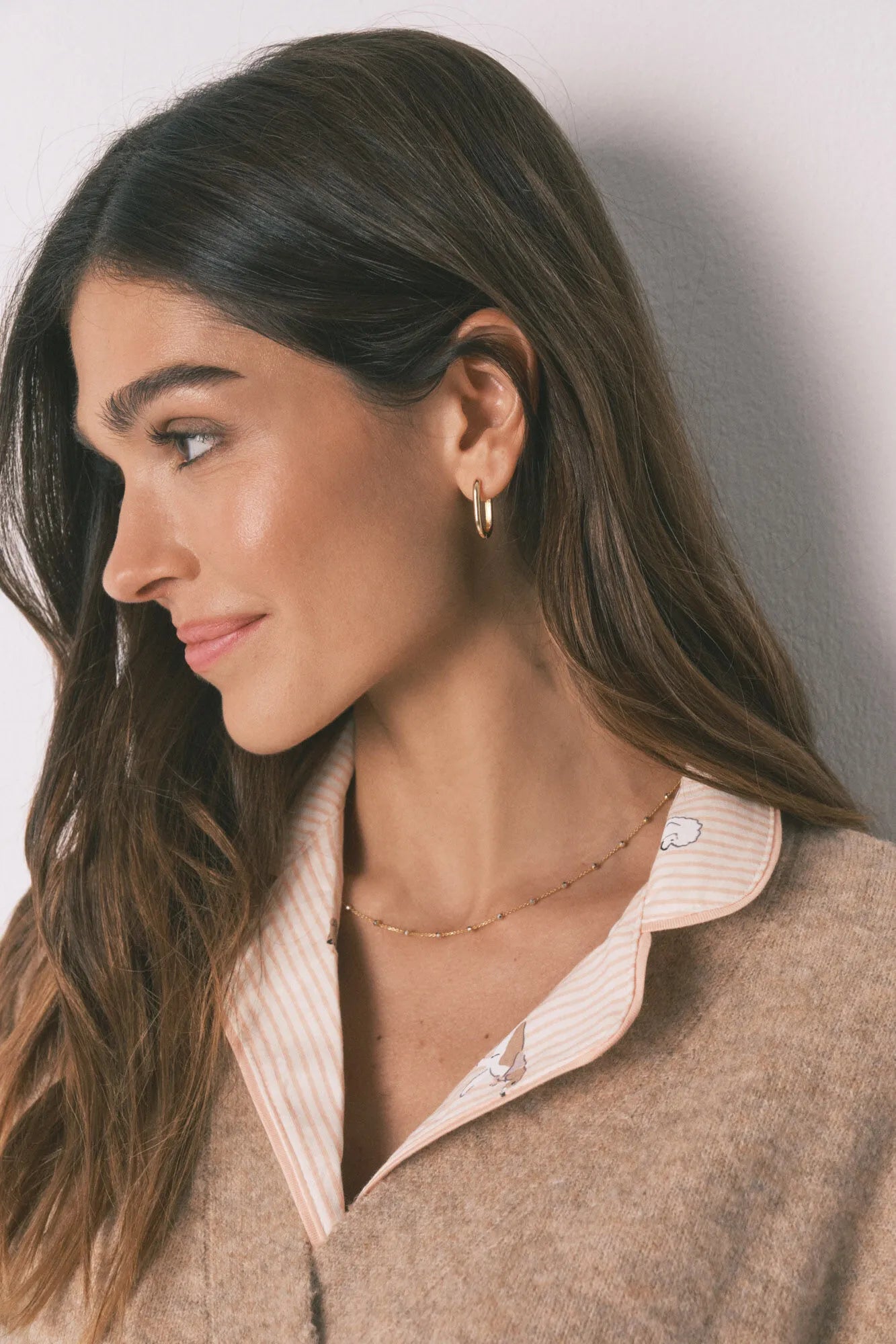 Women Secret_Light Brown_Pink Knit Short Plain Cardigan_4683596_32_06