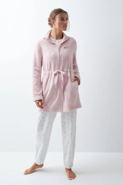 Women Secret Pink Women Pink Long Robe with Belt SKU: 4684180_71 Image 03