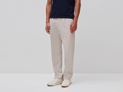 Benetton Beige Men Trousers with Pleats and Creases SKU: 46A3UF06E_312 Image 02
