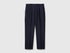 Benetton Dark Blue Men Trousers with Pleats and Creases SKU: 46A3UF06E_3C1 Image 01