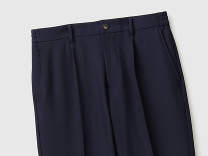 Benetton Dark Blue Men Trousers with Pleats and Creases SKU: 46A3UF06E_3C1 Image 03