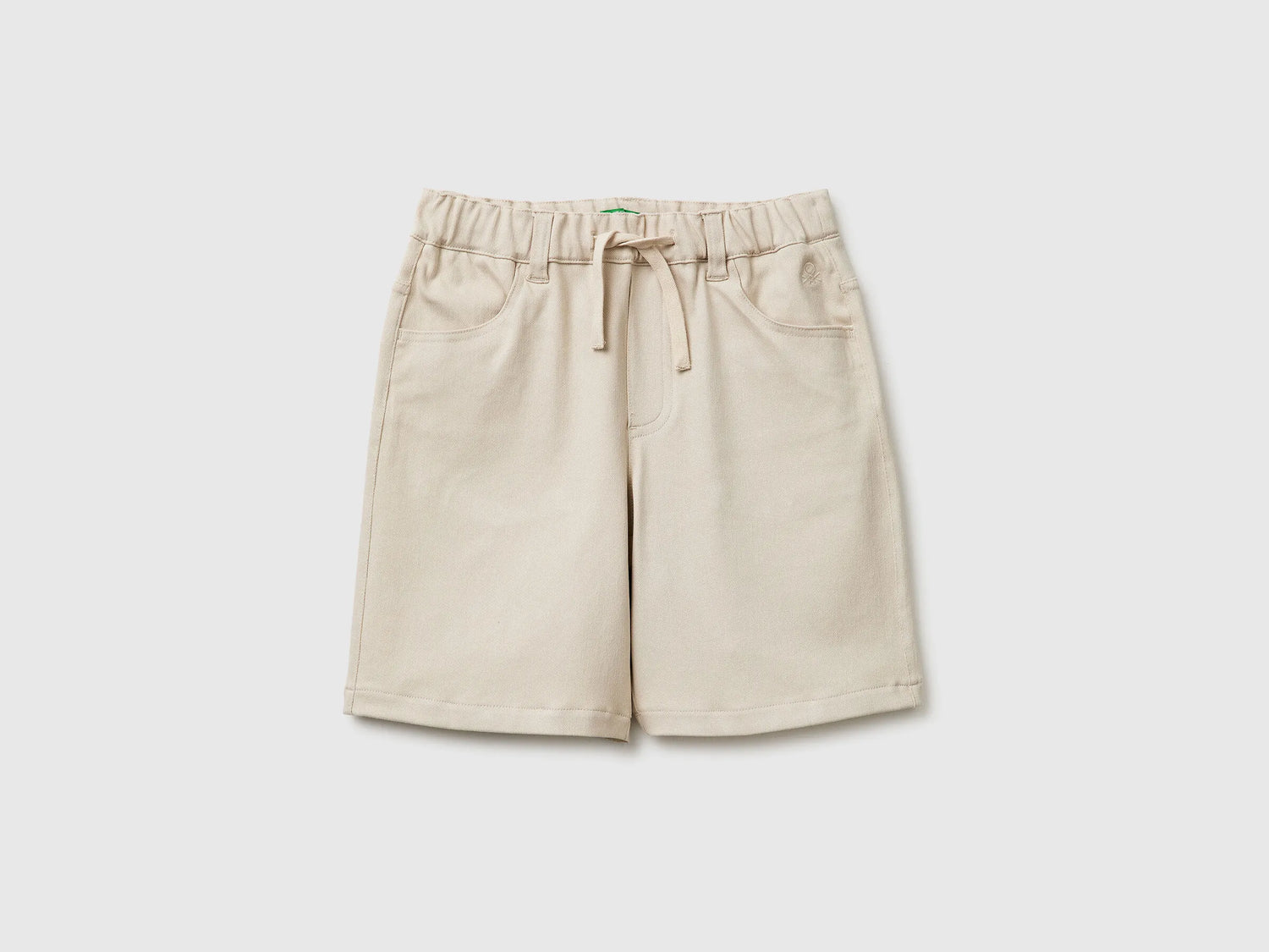 Benetton Beige Boys Bermuda Shorts with Drawstring SKU: 46D6C904E_152 Image 01