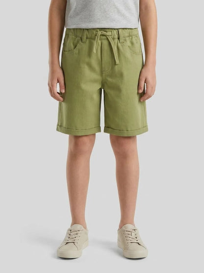 Benetton Military Green Boys Bermuda Shorts with Drawstring SKU: 46D6C904E_1Q1 Image 00