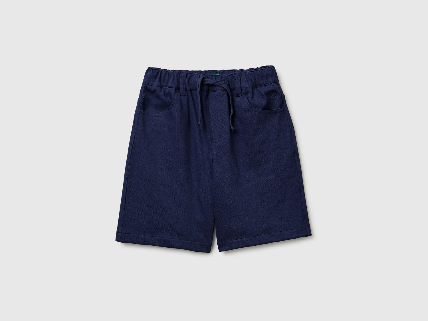 Benetton Dark Blue Boys Bermuda Shorts with Drawstring SKU: 46D6C904E_252 Image 01