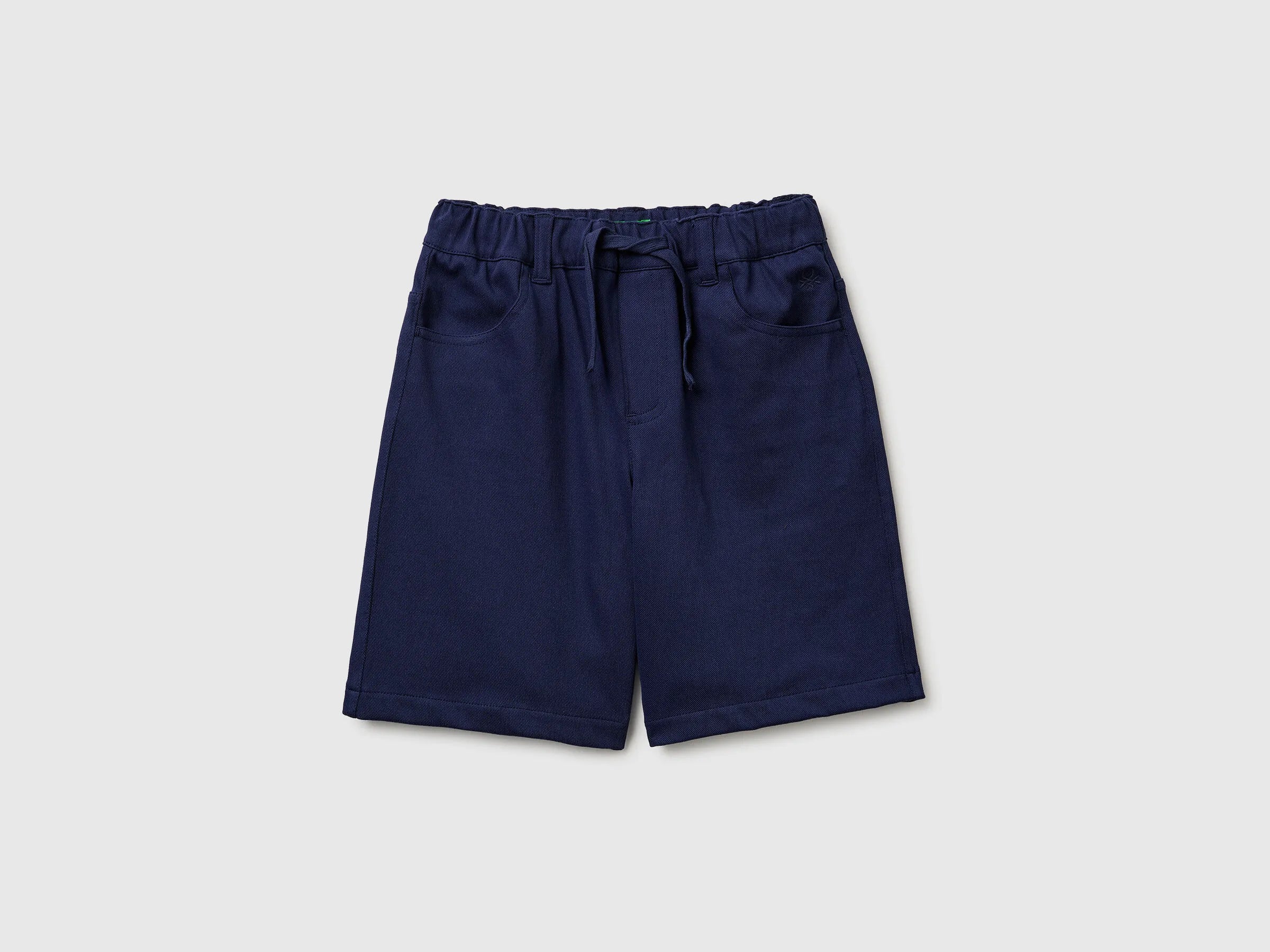 Benetton Dark Blue Boys Bermuda Shorts with Drawstring SKU: 46D6C904E_252 Image 01