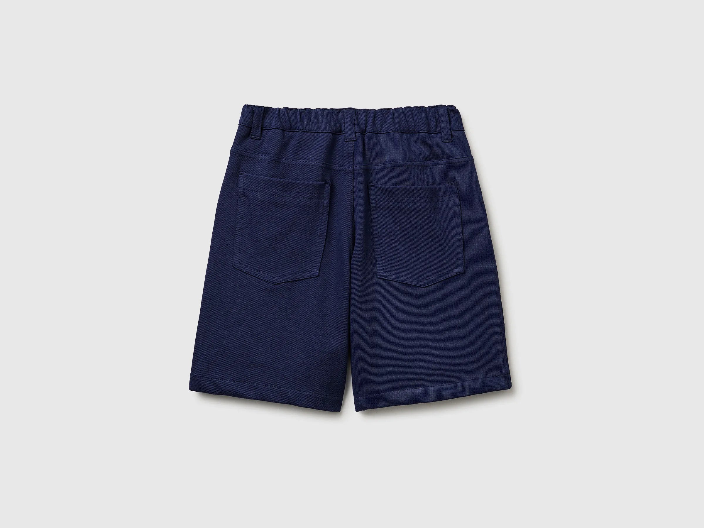 Benetton Dark Blue Boys Bermuda Shorts with Drawstring SKU: 46D6C904E_252 Image 02