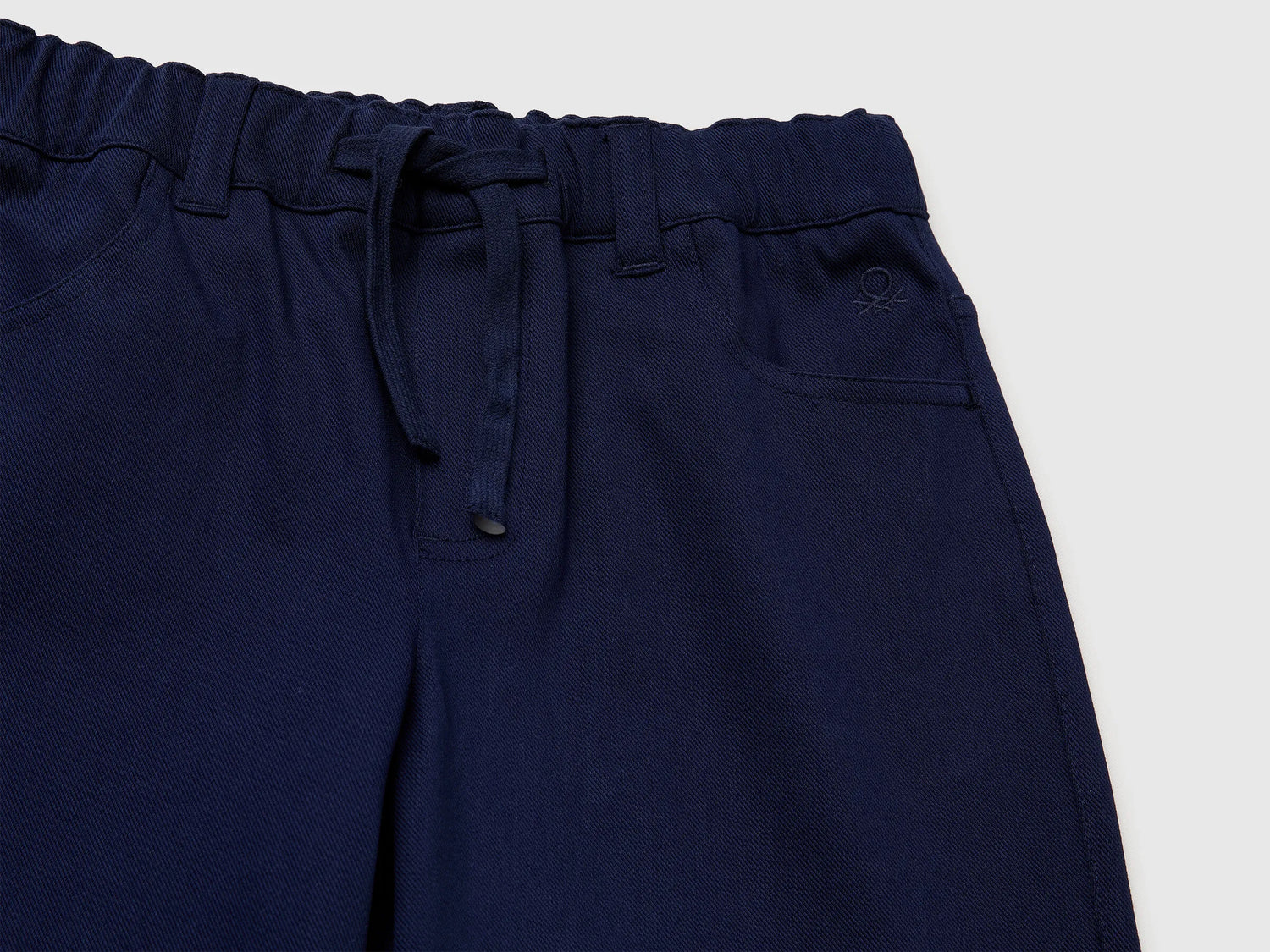 Benetton Dark Blue Boys Bermuda Shorts with Drawstring SKU: 46D6C904E_252 Image 03