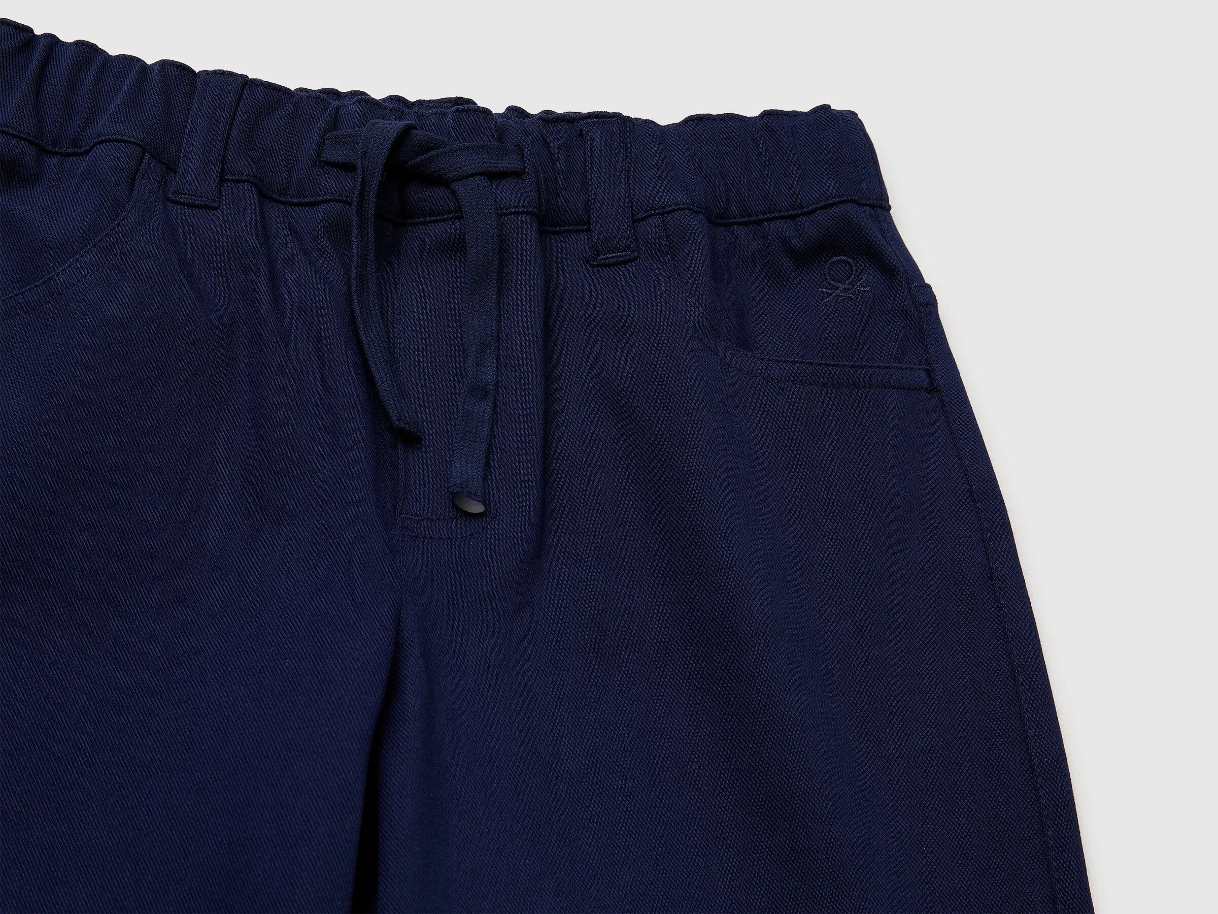 Benetton Dark Blue Boys Bermuda Shorts with Drawstring SKU: 46D6C904E_252 Image 03