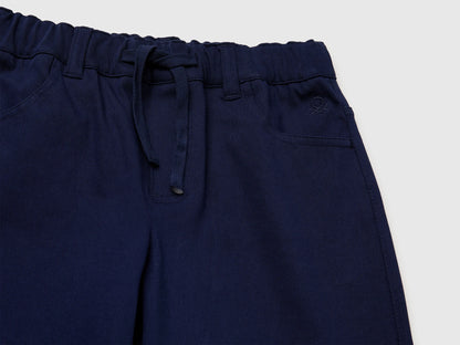 Benetton Dark Blue Boys Bermuda Shorts with Drawstring SKU: 46D6C904E_252 Image 03