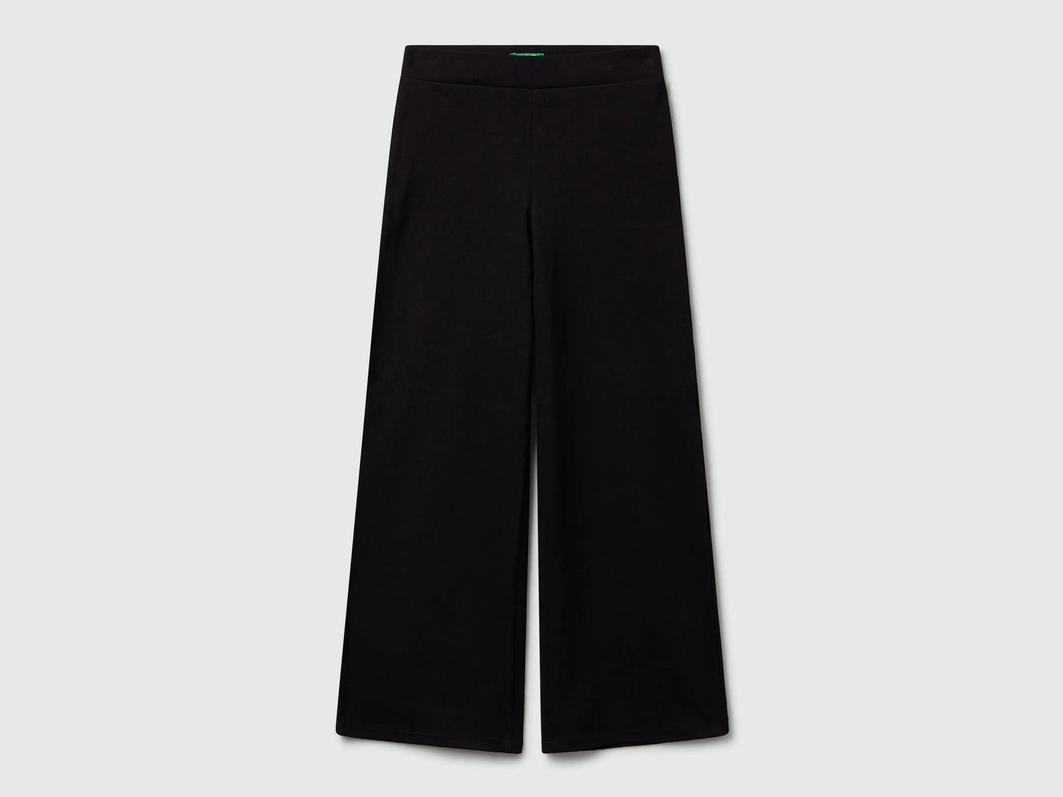 Benetton Black Girls Wide Trousers in Stretch Cotton SKU: 46D6CE04C_100 Image 01