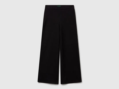 Benetton_Black_Wide Trousers in Stretch Cotton_46D6CE04C_100_01