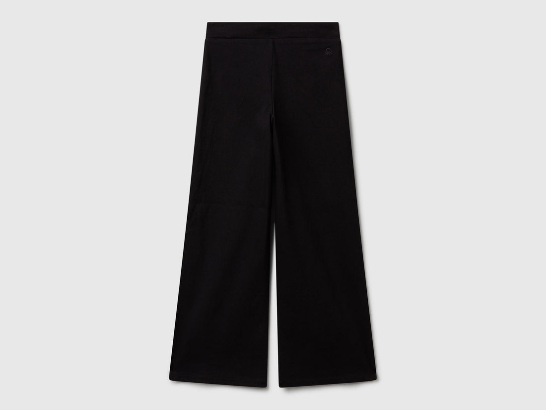Benetton_Black_Wide Trousers in Stretch Cotton_46D6CE04C_100_02