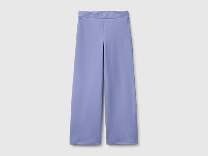Benetton Violet Girls Wide-Leg Trousers in Stretch Cotton SKU: 46D6CE04C_19J Image 01