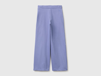 Benetton Violet Girls Wide-Leg Trousers in Stretch Cotton SKU: 46D6CE04C_19J Image 02