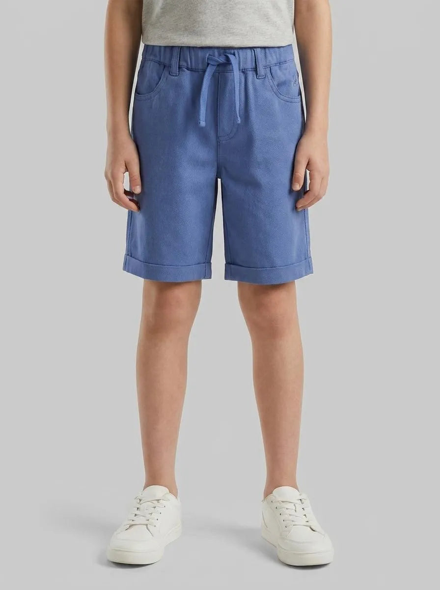 Benetton Air Force Blue Boys Stretch Twill Bermuda Shorts SKU: 46D6G9036_05N Image 00