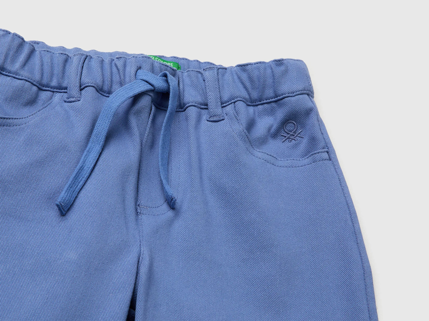 Benetton Air Force Blue Boys Stretch Twill Bermuda Shorts SKU: 46D6G9036_05N Image 03