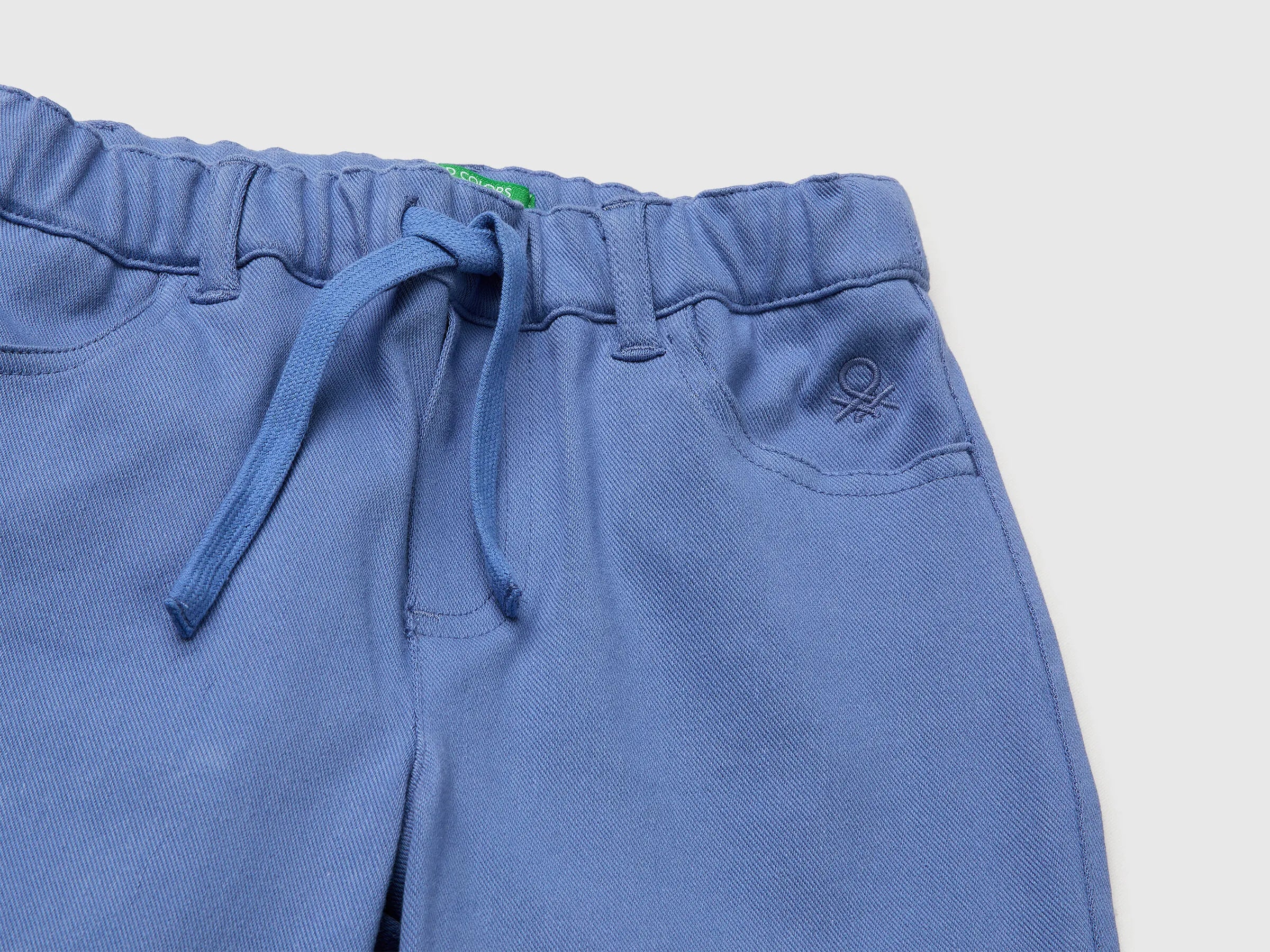 Benetton Air Force Blue Boys Stretch Twill Bermuda Shorts SKU: 46D6G9036_05N Image 03